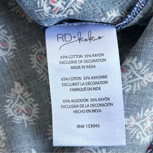 Antropologie RD and Koko Embroidered Peasant Blouse Top - Picture 10 of 11